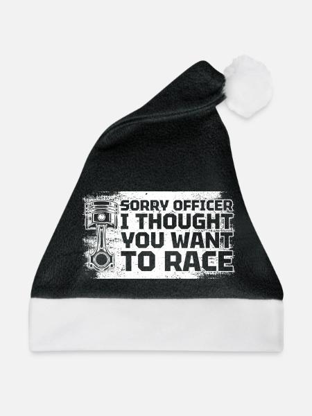 Sorry Officer Car lover car guy mechanic - Weihnachtsmütze - Schwarz/Weiß - Vorne