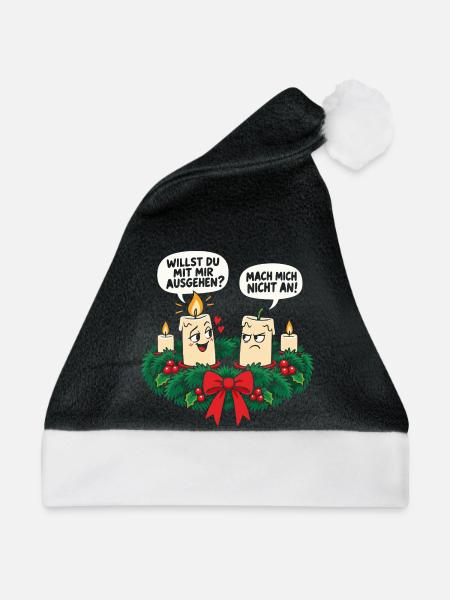 Willst du mit mir ausgehen – Weihnachten - Weihnachtsmütze - Schwarz/Weiß - Vorne