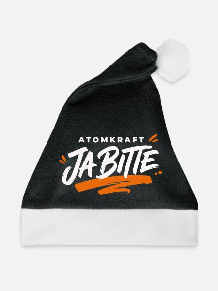 Atomkraft Ja bitte Spruch Kernkraft Shirt - Weihnachtsmütze - Schwarz/Weiß