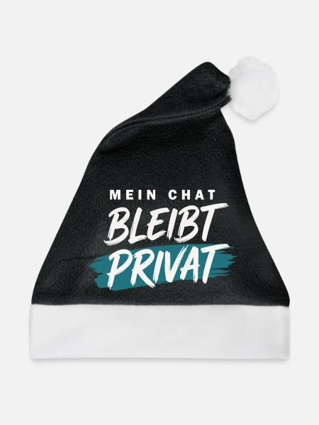 Meinungsfreiheit Spruch Mein Chat bleibt privat - Weihnachtsmütze - Schwarz/Weiß - Vorne