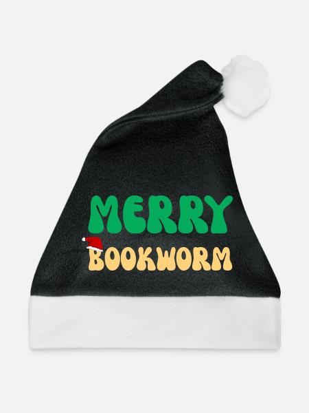 Lese-Tote-Tasse Ästhetisches Buch-Nerd-Geschenk - Weihnachtsmütze - Schwarz/Weiß
