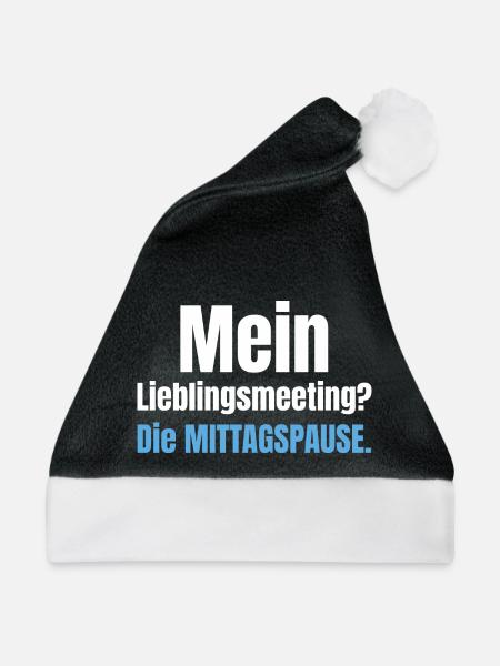 Mein Lieblingsmeeting? Die Mittagspause. - Weihnachtsmütze - Schwarz/Weiß - Vorne