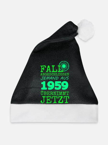 abgeschlossen 1959 - Weihnachtsmütze - Schwarz/Weiß