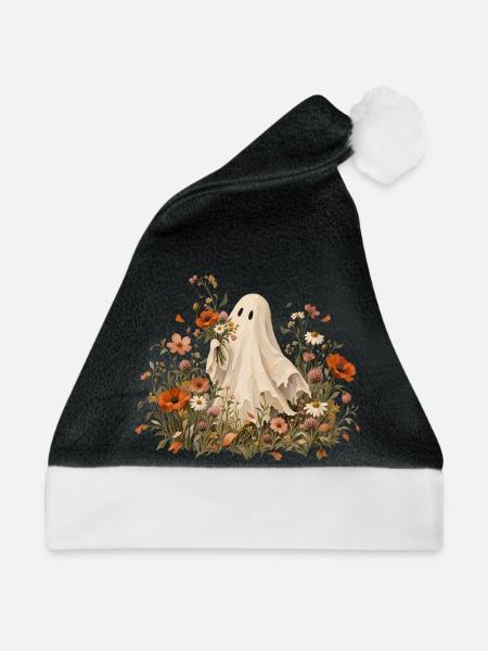 Geist im farbigen Blumenfeld - Weihnachtsmütze - Schwarz/Weiß