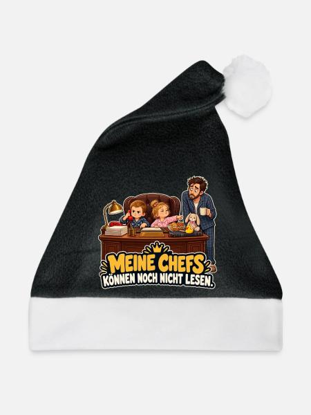 Kleine Chefs ohne Lesekenntnisse - Weihnachtsmütze - Schwarz/Weiß