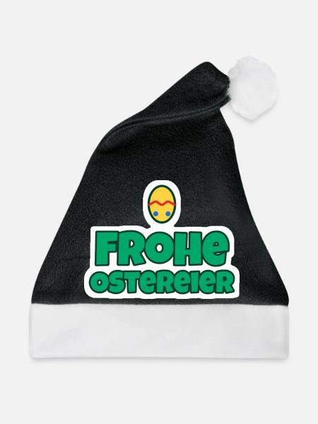 Frohe Ostereier Oster Sticker - Weihnachtsmütze - Schwarz/Weiß