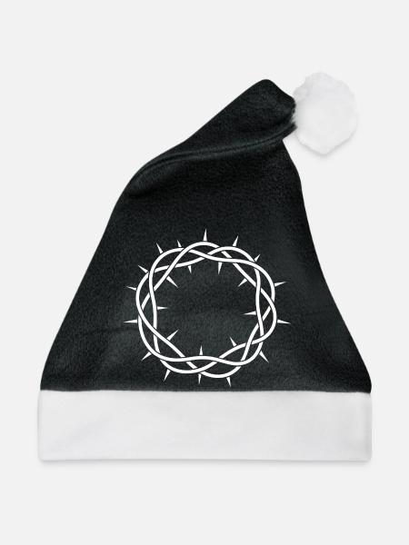 Dornenkreis-Emblem - Weihnachtsmütze - Schwarz/Weiß