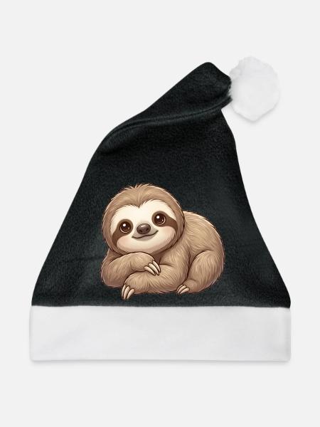 Faultier - Weihnachtsmütze - Schwarz/Weiß