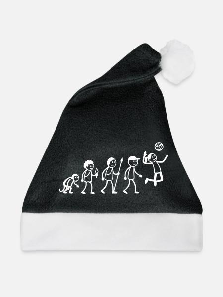  Frauen Volleyball Volleyballer Strichmänchen - Weihnachtsmütze - Schwarz/Weiß - Vorne
