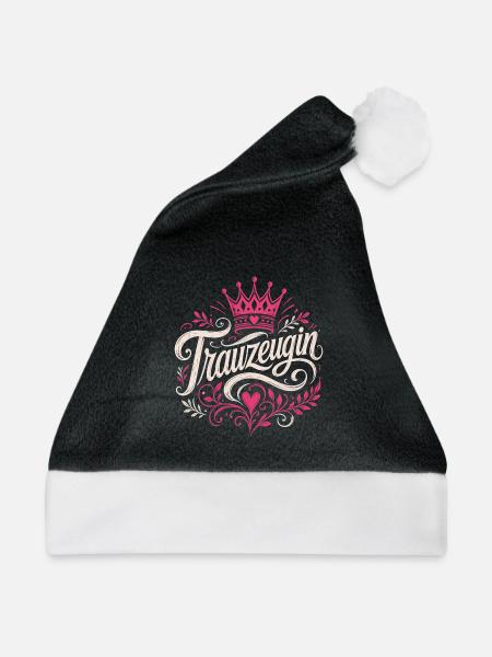 Trauzeugin Krone Hochzeit Braut - Weihnachtsmütze - Schwarz/Weiß
