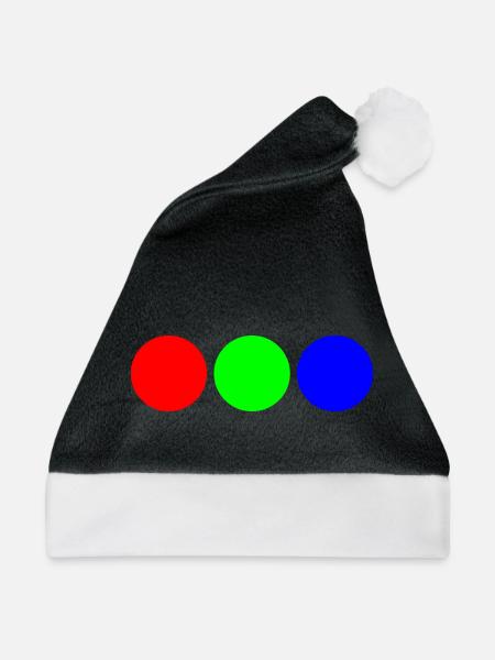 Fette Primärfarb-Trio-Kreise - Weihnachtsmütze - Schwarz/Weiß