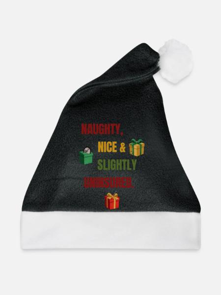 Unartig, nett und leicht unversichert - Weihnachtsmütze - Schwarz/Weiß