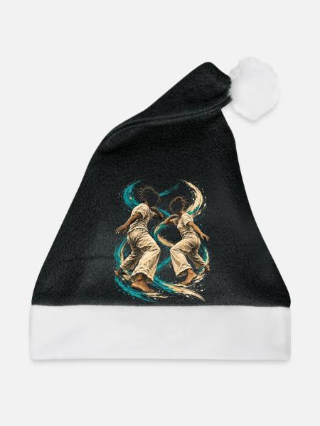 Capoeira - Weihnachtsmütze - Schwarz/Weiß - Vorne