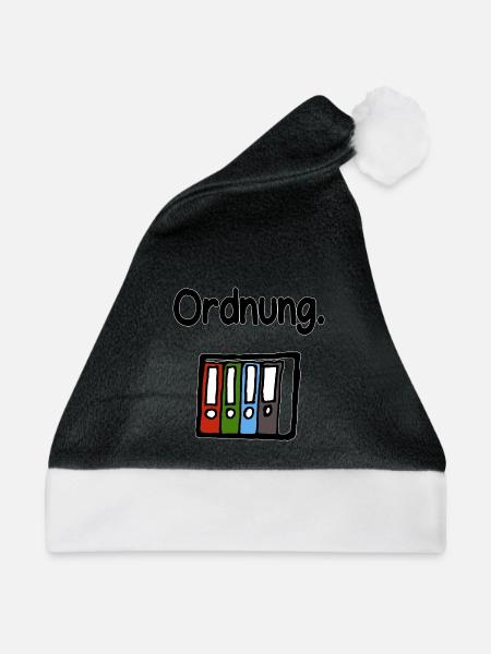 Ordner Ordnung - Weihnachtsmütze - Schwarz/Weiß