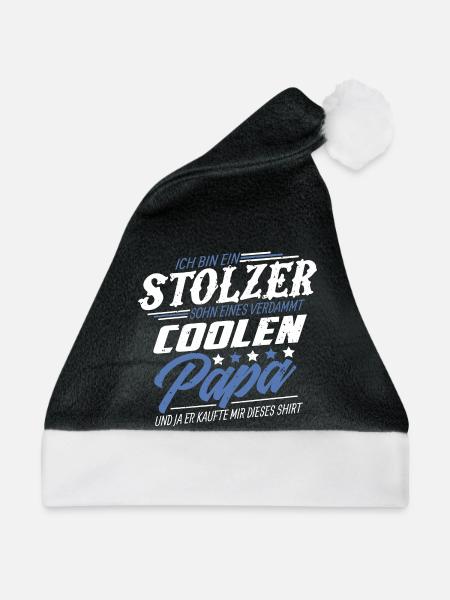 Stolzer Sohn eines verdammt coolen Vater - Weihnachtsmütze - Schwarz/Weiß - Vorne