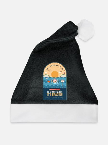 Wilder Schwimmclub Es ist nicht kalt Es ist erfrischend - Weihnachtsmütze - Schwarz/Weiß - Vorne