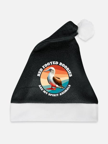 Lustige Rotfusstölpel Sprüche - Weihnachtsmütze - Schwarz/Weiß - Vorne