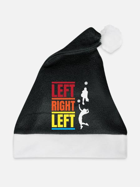 Left Right Left – Volleyball Anlauf Bunt - Weihnachtsmütze - Schwarz/Weiß - Vorne