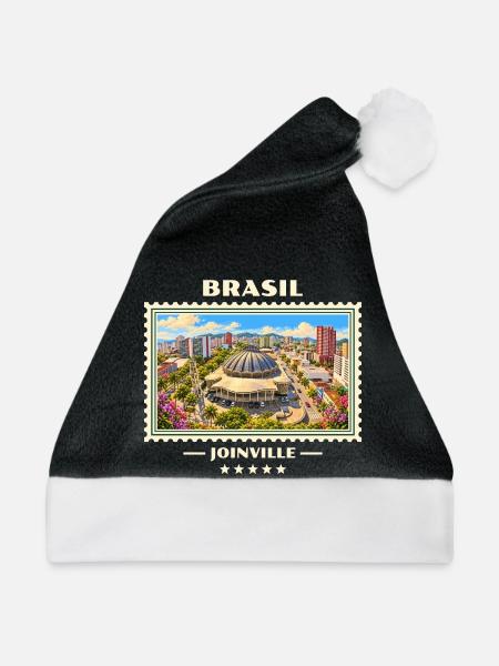 Brasilien Joinville Vintage Reisemarke - Weihnachtsmütze - Schwarz/Weiß - Vorne