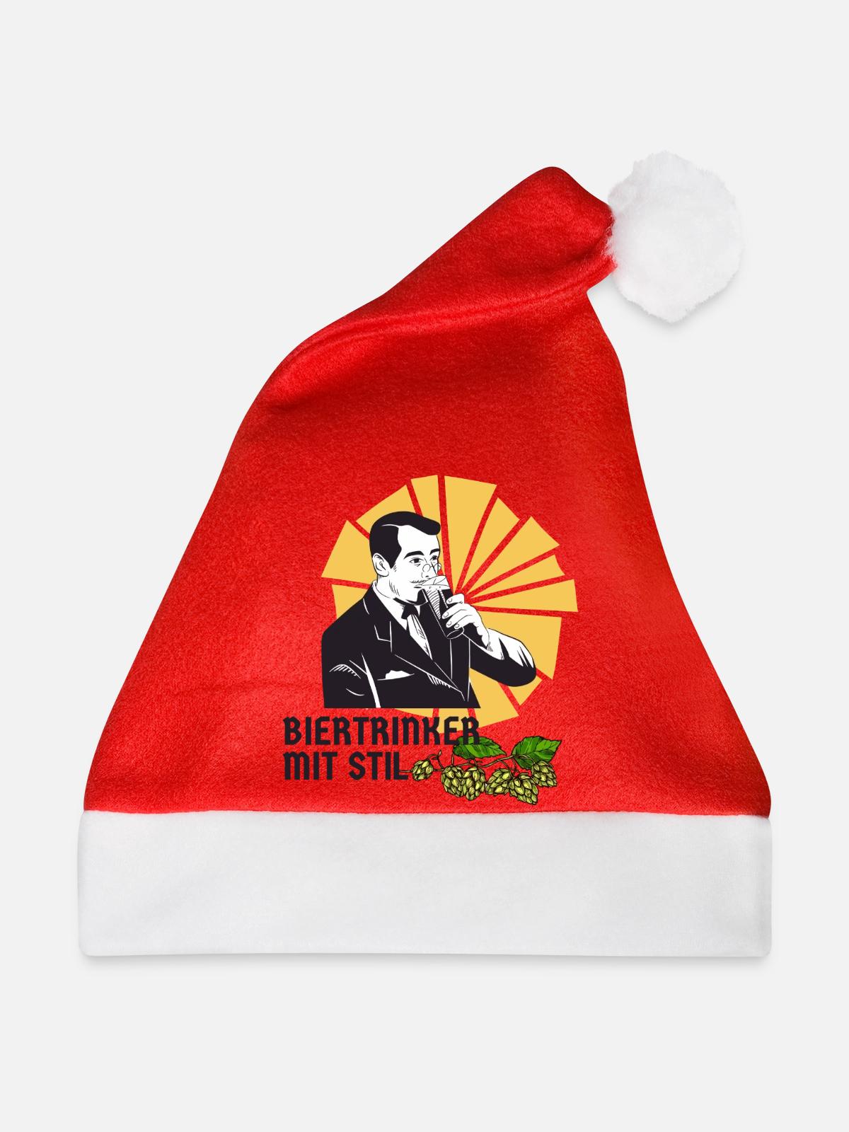 Biertrinker mit Stil - Weihnachtsmütze - Rot - Vorne