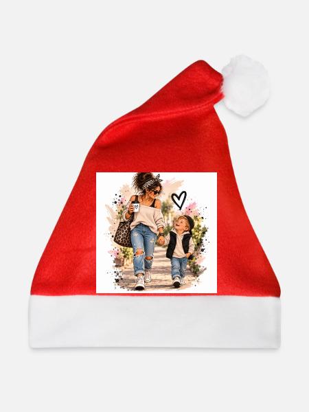 Mutter Kind Liebe unterwegs - Weihnachtsmütze - Rot