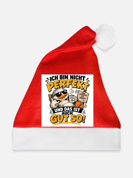 „Lustige Sprüche & kreative Designs“. - Weihnachtsmütze - Rot