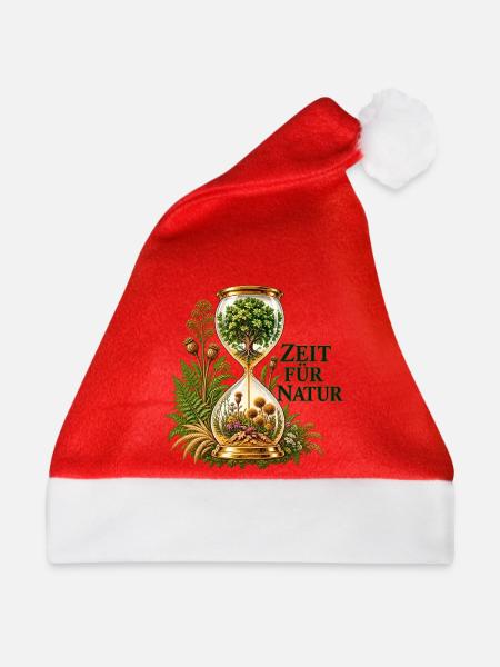 Zeit für Natur Uhrglas - Weihnachtsmütze - Rot