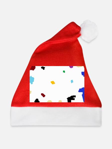 Bunte Konfetti-Abstraktion - Weihnachtsmütze - Rot