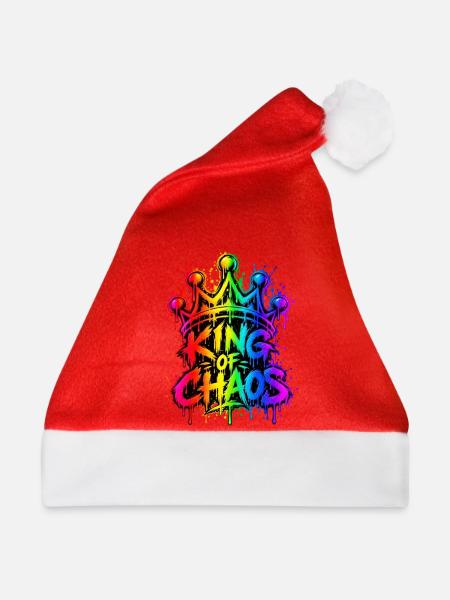 King of Chaos Regenbogen Graffiti - Weihnachtsmütze - Rot