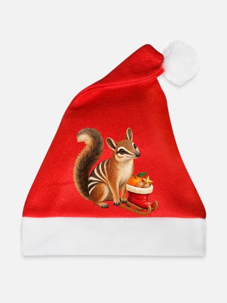 Numbat mit Nikolaus-Stiefelschlitten - Weihnachtsmütze - Rot