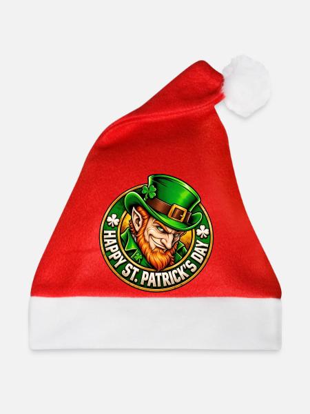 Grüner Leprechaun Charme - Weihnachtsmütze - Rot