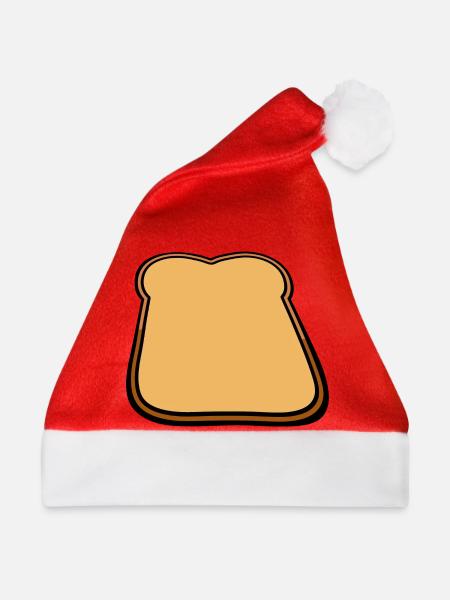 Toastbrot Cartoon Illustration - Weihnachtsmütze - Rot
