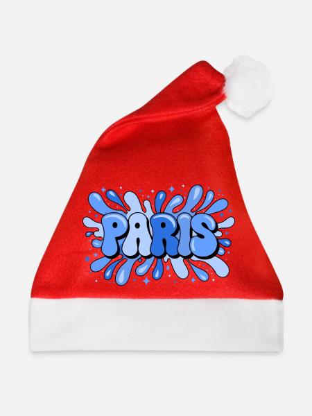 Paris Blue Bubbles Pop Art - Weihnachtsmütze - Rot