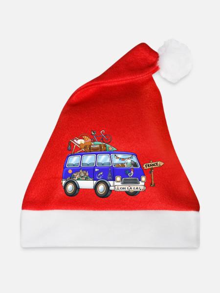 Frankreich Camper Wohnmobil - Weihnachtsmütze - Rot