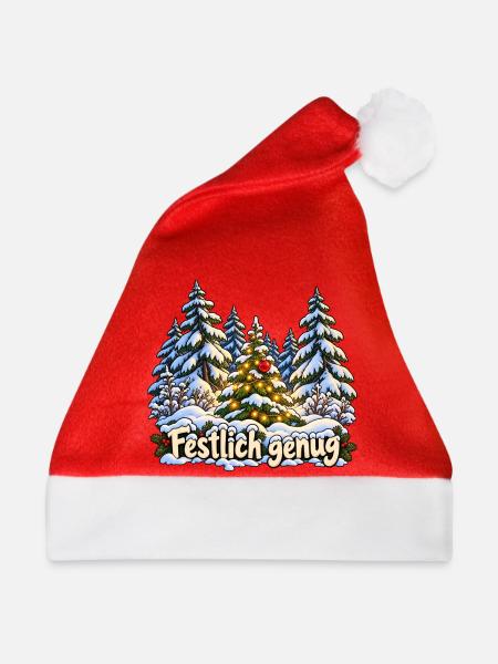 Festlich genug im Winterwald - Weihnachtsmütze - Rot