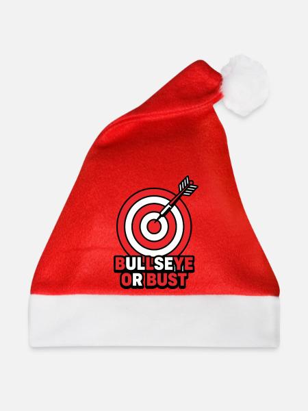 Bullseye oder Büste – Bogenschießdarts Zielabzeichen - Weihnachtsmütze - Rot