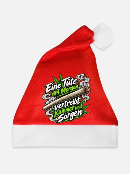 Morgen-Tüte vertreibt Kummer - Weihnachtsmütze - Rot