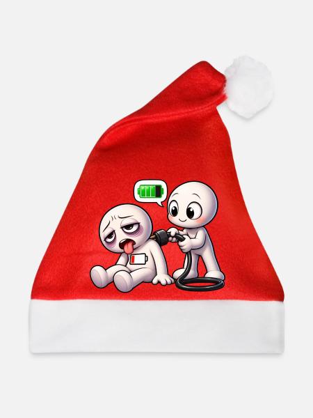 Soziale Batterie leer – Bitte aufladen! - Weihnachtsmütze - Rot