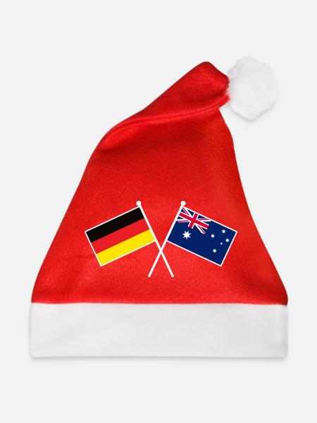 Deutschland & Australien Flaggen - Freundschaft - Weihnachtsmütze - Rot