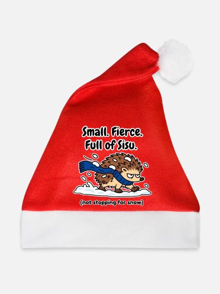 Voll mit Sisu finnischen Igeln - Weihnachtsmütze - Rot - Vorne