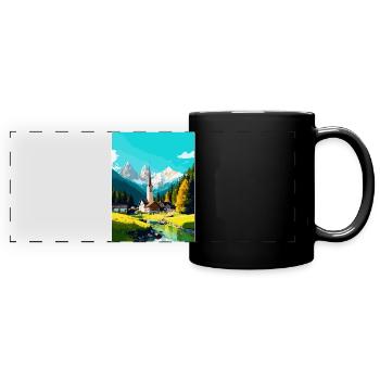Garmisch Partenkirchen Deutschland Reiseplakat WPA - Panorama-Tasse farbig - Schwarz - Vorne