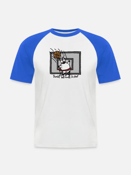 Dunk ScHoF - Men's Baseball T-Shirt - white/royal blue