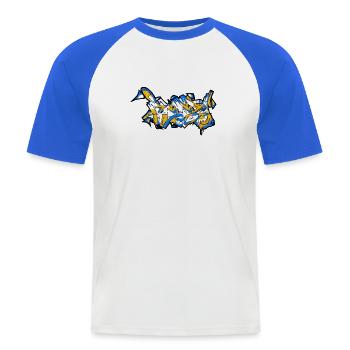 FCCZJ Graffiti - Männer Baseball-T-Shirt - Weiß/Royalblau - Vorne