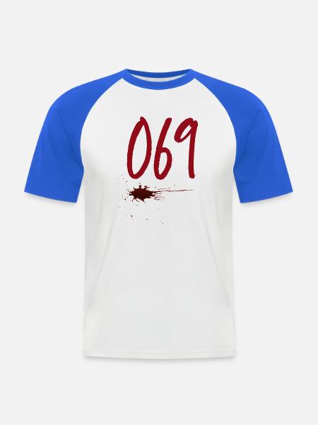 Postal Code Frankfurt 069 - Men's Baseball T-Shirt - white/royal blue