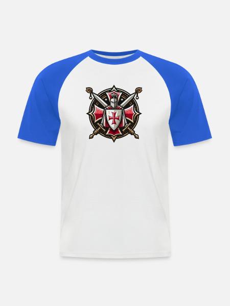 Knights templar - Men's Baseball T-Shirt - white/royal blue