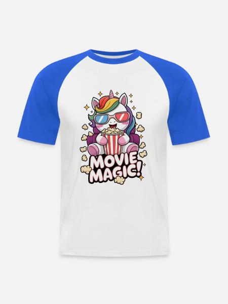 Movie Magic! - Men's Baseball T-Shirt - white/royal blue