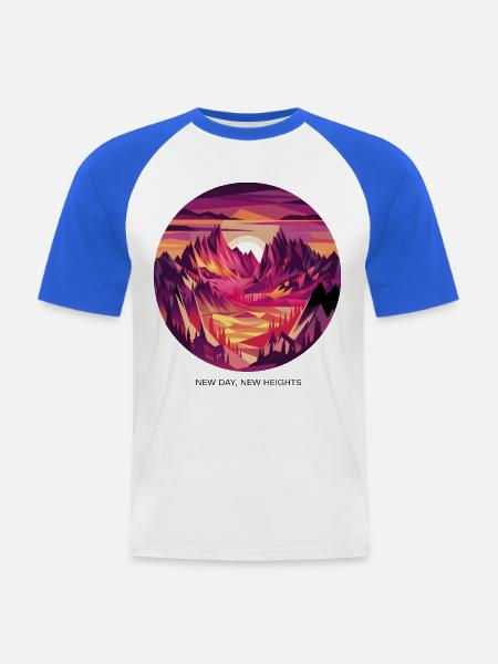 New Day, New Heights - Men's Baseball T-Shirt - white/royal blue