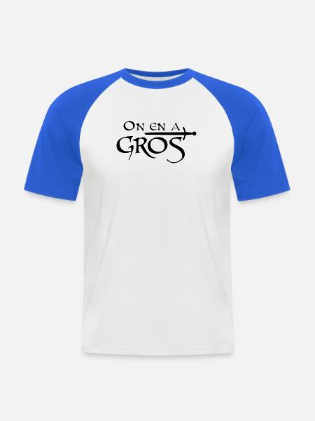On en a gros - T-shirt baseball manches courtes Homme - blanc/bleu royal