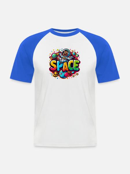 Space astronaut child - Men's Baseball T-Shirt - white/royal blue