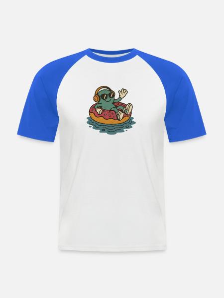 Pool-Day - Männer Baseball-T-Shirt - Weiß/Royalblau